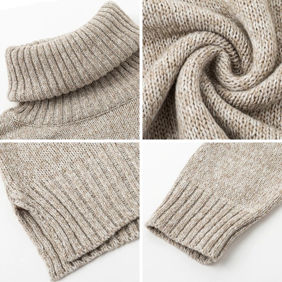 Wide hem thick knit turtleneck sweater - Picture 4 of 5